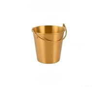Yelvera Seau de service de table en acier inoxydable pour frites, poulet, pépites, glaçons, barbecue, fête, maison, restaurant, événement extérieur (1,8 l)