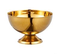 Yelvera Tasse à crème glacée en acier inoxydable avec pied pour pudding, dessert, cocktail, smoothie, sundae, crème glacée, salade, cocktail, condiment (or inoxydable 201)