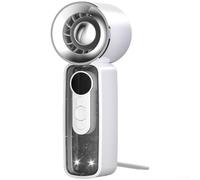 Yelvera Ventilateur de refroidissement semi-conducteur portable rechargeable par USB avec 199 vitesses réglables, fonction de refroidissement de glace et lumière LED intégrée pour soulager la chaleur