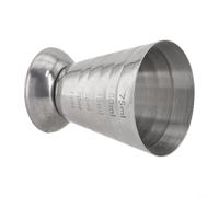 Yelvera Verre doseur double mesure en acier inoxydable de 75 ml pour la fabrication de cocktails pour spiritueux avec une cuillère à soupe et une cuillère à soupe