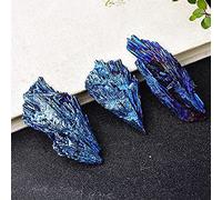 YELVQI Cristal de guérison 1PC Naturel Quartz Crystal Jet Stone Guérison Rainbow Cluster Titanium Sample minéral Reiki Gas Bijoux Rock échantillon DIY Cadeau (Color : Quartz, Size : 4XL)