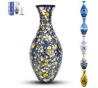 YELVYA 160 pièces puzzle de vase floral 3D moderne en forme de bouteille avec colonne d’eau pour fleurs vraies ou artificielles, décoration pour la maison