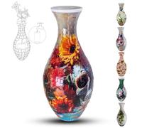 YELVYA Vase casse-tête 3D pour adultes, 160 pièces, puzzle à assembler soi-même, puzzle 3D incurvé avec colonne d'eau, parfait pour exposer des fleurs réelles ou artificielles et des arrangements
