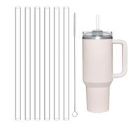 YELYTR Lot de 6 pailles pour Stanley Cup, transparentes, avec brosse de nettoyage, accessoires de pailles réutilisables, sans BPA (compatibles avec 100 ml)