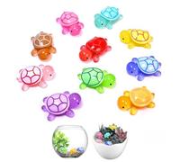 YELYTR 10 Pcs Mini Tortues Lumineuses RéSine, Small Turtles Figures, 4.6cm Mini Tortues, Petites Figures Diy Mini Tortue Veilleuse Pour DéCoration De Pot Jardin Paysage Aquarium