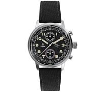 YEMA Flygraf Air Force Chronographe Mécanique Quartz Hybride Acier Montre Homme, Noir
