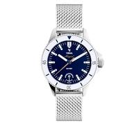 YEMA Navygraf Marine Nationale Acier Quartz Cuir Bleu Blanc Montre Femme