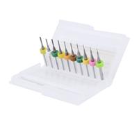 YEMAESRE-10Pcs Ensembles De Fraises En Bout,0.5/0.6/0.7/0.8/0.9/1.0/1.1/1.2/1.3/1.4Mm Coupeur De Bits De Gravure Fraise En Bout Pcb,Forets De Pcb Pour Carte De Circuit Imprimé Gravure