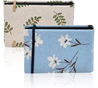 Yemaesre-2 Pack Album Photo 10*15cm 100 Pochette, Couverture En Lin Mini Traditionnel Portable, Livre Photo En Tissu Pour Photos, Mariage Et Famille