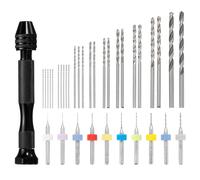 YEMAESRE-36Pcs Broche Pince Main Perceuse Pointe Ensemble,0.1Mm-1.0Mm Pcb Perceuse Pointes 10Pcs,0.5Mm-3.0Mm Micro Twist Drill Pointes 25Pcs,Precision Pin Vise Rotary Outils Pour Métal