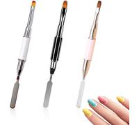 Yemaesre-3pièces Pinceaux Ongle Gel Uv Nail Art Ongles, Pinceau Nail Art Ongles, 2 In 1 Spatule À Double Extrémité Et Pinceau Manucure Outil Nail Art Pen Pour Gel Uv Déco Faux Ongles Extension