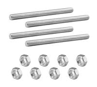 Yemaesre-4 Pièces Tige Filetée M8 × 100 Mm, Tiges Filetées Entièrement, M8 Boulons Filetés, Tige Filetée Avec 8 Écrou Hexagonal, Din 975 Vis Sans Tête En Acier Inoxydable Pour Secteur De La Construct