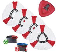 Yemaesre-4pcs Tête De Remplacement De Serpillière En Microfibre Compatible Avec Vileda Turbo 2-En-1, Tête De Serpillière De Remplacement À Rotation Forte Capacité De Nettoyage Et Facile À Remplacer