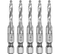 YEMAESRE-5Pcs Forets Et Tarauds Combinés,Filetage Métrique M4 X 0,7 Tige Hexagonale 1/4"" Acier Rapide 4341 Outil De Perçage Et De Taraudage