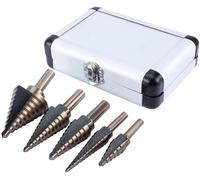 YEMAESRE-5Pcs Forets Outils De Forage Étage Hss En Acier À Haute Vitesse Conique Set 50 Tailles Outils De Coupe Avec Boîtier En Aluminium