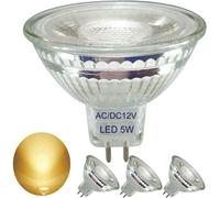 Yemaesre-5w Mr16 Led 12v Spot Lampe,Blanc Chaud 3000k,Angle De Faisceau Étroit 36°, Remplacement D'une Lampe Halogène Traditionnelle De 50w, Gu5.3 Réflecteur En Verre,Spot Encastrable, Ampoule De Pro