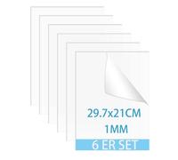 Yemaesre-6 Pcs Plaque Acrylique Transparente 1mm, A4, 297 X 210mm, Carré En Feuilles En Acrylique Avec Film Protecteur Pour Cadre Photo, Présentation De Projet, Peinture