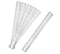 YEMAESRE-6Pcs Règle Plastique, 30 Cm Règle Rigide Transparente Avec Double Échelle Latte Règle Incassable Pour Élèves, Enseignants, Architectes