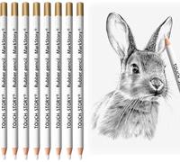 Yemaesre-8 Pièces Crayons Gommes, Rayons À Gomme Pour Artistes, Gomme Crayon, Gomme À Crayons Pour Artistes, Gomme Stylo Pour Dessiner Des Portraits Modifier Les Détails
