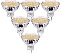YEMAESRE-Ampoule Led Gu5.3 Blanc Chaud Ac/Dc 12V, Mr16 Led 5W Spot Remplaçant Les Lampes Halogènes De 40W. 3000K Sans Effet Stroboscopique, Non-Dimmable, Angle De Faisceau De 120º, Lot De 6