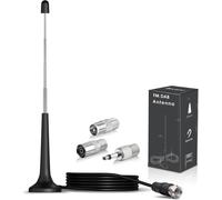 YEMAESRE-Antenne Radio Fm Dab Intérieur 75 Ohm Base Magnétique Câble 3M Pour Denon Pioneer Onkyo Sherwood Chaine Hifi Amplifiée Stéréo Maison