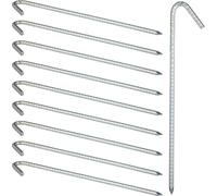 Yemaesre-Argenté Piquets De Fixation Sol Xl, Sardines, Lot De 10, Galvanisé, Tente, 39 Cm, Acier Électrozingué