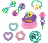 Yemaesre-Assortiment De Jouets 9 Pièces Everything Nice - Hochets Et Anneaux De Dentition Pas De Bpa, Jouets Purple Et Pink, Un Xe, Nouveau-Nés Et Plus