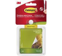 YEMAESRE-BandesAutocollantes Pour Suspensions, Posters Et Photos, Multi-Pack - 48 Bandes Adhésives, Blanches - Fixation Sans Dommages - Pour Posters, Cadres Et Miroirs