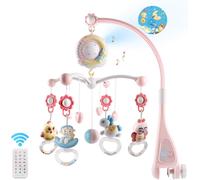 Yemaesre-Berceau De Musique Pour Bébé Lit Bébé Mobile Avec Fonction De Temporisation Projecteur Et Lumières,Suspendu Tournant Hochets Et Télécommande Boîte À Musique Avec 150 Mélodies, Jouet Nouveau-