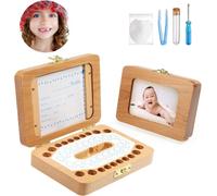 Yemaesre-Boîte À Dent De Lait, Cadre Photo Bebe, Boîte De Rangement De Dents Les Pour Enfants, Boîtes À Souvenirs, Tooth Box, Cadeau Naissance Baptême Anniversaire Kit Pour Fille Garçon