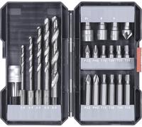 YEMAESRE-Boîte D'Embouts Et De Forets 22 Pcs.Tige Hexagonale,5 X Forets À Métaux Hss Et Embouts Ph,Pz Et Tx En Kit,Y Compris Fraises À Chanfreiner,Porte-Embouts Et Embouts À Douille