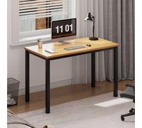 YEMAESRE-Bureau D'Ordinateur Table Pour Ordinateur Pc Avec Cadre En Métal Postes De Travail Informatiques Table Compacte Pour Bureau À Domicile 80 X 40X 75 Cm Teck Noir