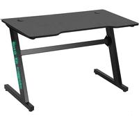 YEMAESRE-Bureau Gaming Porte-Pc Avec Lumières Led Rgb Changement De Couleur Structure Métal Plateau Bois Texture Fibre De Carbone Avec Tapis Souris Mousepad Inclus 120 X 60 X 73 Cm Jeu