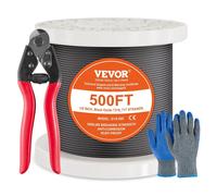 Yemaesre-Câble Acier Inoxydable, 3,18 Mm X 152,4 M, Câble Métallique Inox 316 Tressé 7x7 Qualité Aéronautique Marine Avec Coupe-Fil, Gants, Résistance De Rupture 7,1 Kn, Pour Garde-Corps, Clôture, Ra