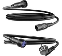 YEMAESRE-Câble Étanche Cables Dmx Exterieur 1M + 1M Câble Alimentation Ip65 Avec Plug, Extension Cable Outdoor Connecteurs Du Lumières De Scène Étanche À La Controleur Dmx 512 Ou Alimentation Électri