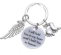 Yemaesre-Cadeau Commémoratif Pour La Perte D'un Être Cher ¿ I Will Hold You In My Heart Until I Hold You In Heaven ¿ Porte-Clés Ailes D'ange ¿ Cadeau De Condoléances