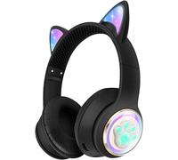 YEMAESRE-Casque Bluetooth Led Avec Oreilles De Chat Pour Enfants, Filles, Garçons, Adolescents, 25 Heures De Lecture, Casque Sans Fil Pliable Avec Pr Jack 3,5 Mm, Bande Réglable, Son Stéréo 6D