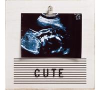 Yemaesre-Clip Letterboard Picture Frame, Baby Keepsake Clip Photo Frame, Includes 180 Letters, Distressed Wood