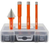 YEMAESRE-Coffret De Mèches Diamantées À Sec-6/8/10Mm Et 1Pc 20Mm Dimaond Chamfer Bit Pour Granit Marbre Porcelaine Céramique,Kit De Mèches Diamantées Pour Forage