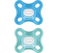 Yemaesre-Comfort Lot De 2 Tétines, Particulièrement Petites Et Légères, Pour Bébés Prématurés Et Nouveau-Nés, En 100% Silicone, Avec Tétine Souple Skinsoft Et Boîte À Tétine, De 0 À 3 Mois, Bleu