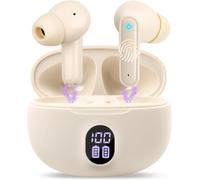 YEMAESRE-couteurs Sans Fil Bluetooth, Intra-Auriculaires Bluetooth 5.3, Affichage Led Couleur Beige, Écouteurs Étanches Ipx7, Autonomie De 30 H, Réduction Du Bruit, Charge Rapide Usb-C