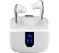 YEMAESRE-couteurs Sans Fils, Écouteurs Bluetooth Avec Micro Et Réduction De Bruit, Écouteurs 5.3 À Commande Tactile, Étui De Chargement Usb C À Écran (Blanc)