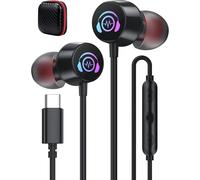 YEMAESRE-Ecouteur Usb C Pour Iphone 16E 16 15 Pro Écouteurs Usb Type C Filaire Casque Avec Micro Led Light Pour Samsung A16 A56 A36 A26 S25 Edge S24 S23 S22 S21 Mi 14T 15 One Plus 13 12 Nord 4 Pixel