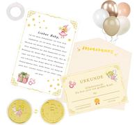 Yemaesre-Ensemble Cadeau De Fée Tétine Pour Enfant De 1 À 3 Ans Comprend Une Lettre De Fée Tétine, Un Certificat, Un Ruban À Tétine, Une Pièce D'or Et 5 Ballons En Latex Pour L'hélium Cérémonie D