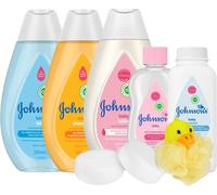 Yemaesre-Ensemble De Bain Pour Bébé Avec 5 Pièces Johnsons Baby Ensemble De 2 Éponges Et Chouchou De Bain En Forme De Canard
