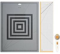 YEMAESRE-EnsembleCouture, Cutter Rotatif De Ø 45 Mm, Tapis De Coupe A2 Autocicatrisant (45 X 60 Cm / 18 X 24""), Règle À Patchwork (15 X 60 Cm), 3 Pièces, 1066046