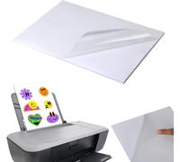 Yemaesre-Ensemblede 25 Feuilles Autocollantes Imprimante A4 Blanches, Film Adhésif Transparent Pour Imprimantes Laser & Jet D'encre, Idéal Pour Imprimer Des Affiches, Des Photos Et Bien Plus Encore
