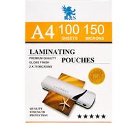 Yemaesre-Feuilles Plastifieuse A4 - Lot 100x Feuille Plastique Transparente - Laminage Brillant Qualité Artistique 150 Microns (2x75 Microns) - Papier Pochette Plastifieuse A4