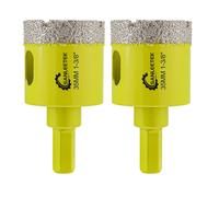 YEMAESRE-Foret Diamant Sec Set-2 Pièces 35Mm Trépan Diamant Avec Queue Hexagonale Pour Marbre Granit Céramique Porcelaine Carrelage Grès Quartz