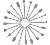 YEMAESRE-Fraises Diamant,20Pcs Fraise Rotative Diamant,Foret/Tête/Pointe Diamantée,Avec 3Mm Tige Pour Outil Rotatif Meulage,Polissage,Gravure De Bricolage
